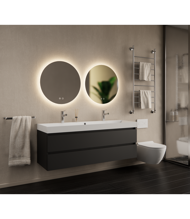 GLISS DESIGN Gliss Design I Wastafelmeubel I Milan I 140 cm I Mat Zwart