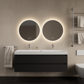 Gliss Design Wastafelmeubel Milan Mat Zwart 140 cm met Wastafel enkele wasbak