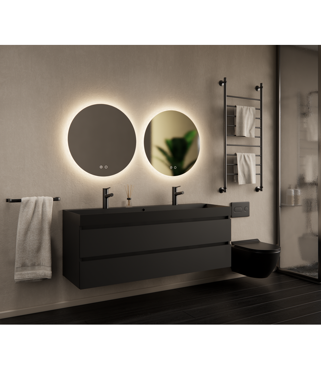 GLISS DESIGN Gliss Design I Wastafelmeubel I Milan I 140 cm I Mat Zwart