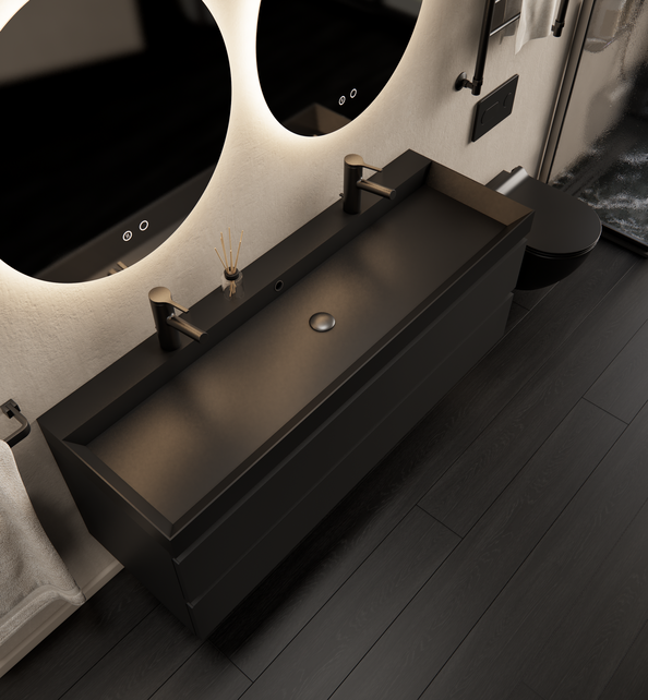 Gliss Design I Wastafelmeubel I Milan I 140 cm I Mat Zwart Gliss Design I Wastafelmeubel I Milan I 140 cm I Mat Zwart