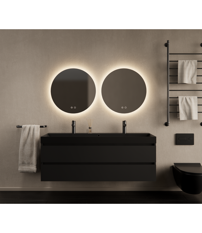 GLISS DESIGN Gliss Design I Wastafelmeubel I Milan I 140 cm I Mat Zwart