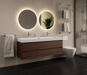 Gliss Design Wastafelmeubel Milan Choco Eiken Walnoot 140 cm met Wastafel enkele wasbak