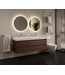 GLISS DESIGN Gliss Design Wastafelmeubel Milan Choco Eiken Walnoot 140 cm met Wastafel enkele wasbak