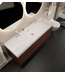 GLISS DESIGN Gliss Design Wastafelmeubel Milan Choco Eiken Walnoot 140 cm met Wastafel enkele wasbak