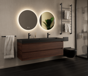 Gliss Design Wastafelmeubel Milan Choco Eiken Walnoot 140 cm met Wastafel enkele wasbak