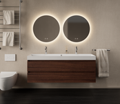 Gliss Design Wastafelmeubel Milan Choco Eiken Walnoot 140 cm met Wastafel enkele wasbak