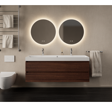 Gliss Design Wastafelmeubel Milan Choco Eiken Walnoot 140 cm met Wastafel enkele wasbak