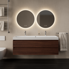 Gliss Design Wastafelmeubel Milan Choco Eiken Walnoot 140 cm met Wastafel enkele wasbak