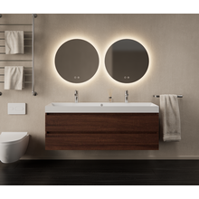 Gliss Design Wastafelmeubel Milan Choco Eiken Walnoot 140 cm met Wastafel enkele wasbak