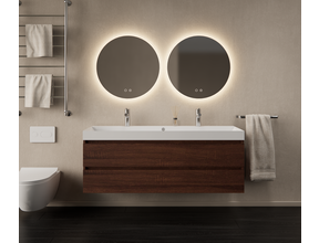 Gliss Design Wastafelmeubel Milan Choco Eiken Walnoot 140 cm met Wastafel enkele wasbak