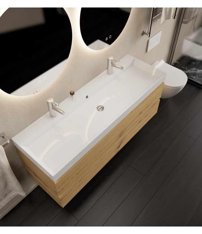 Gliss Design I Wastafelmeubel I Milan I 140 cm I Artisan Eiken
