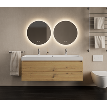 Gliss Design Wastafelmeubel Milan Artisan Eiken 140 cm met Wastafel enkele wasbak