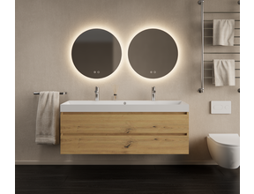 Gliss Design Wastafelmeubel Milan Artisan Eiken 140 cm met Wastafel enkele wasbak