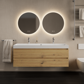Gliss Design Wastafelmeubel Milan Artisan Eiken 140 cm met Wastafel enkele wasbak