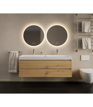 GLISS DESIGN Gliss Design Wastafelmeubel Milan Artisan Eiken 140 cm met Wastafel enkele wasbak