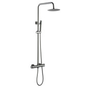 Regendoucheset Mila Chroom Rond Opbouw Thermostatisch Hoofddouche 20 cm Regendoucheset Mila Chroom Rond Opbouw Thermostatisch Hoofddouche 20 cm