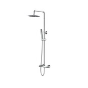 Regendoucheset Mila Chroom Rond Opbouw Thermostatisch Hoofddouche 20 cm Regendoucheset Mila Chroom Rond Opbouw Thermostatisch Hoofddouche 20 cm