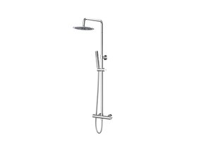 Regendoucheset Mila Chroom Rond Opbouw Thermostatisch Hoofddouche 20 cm