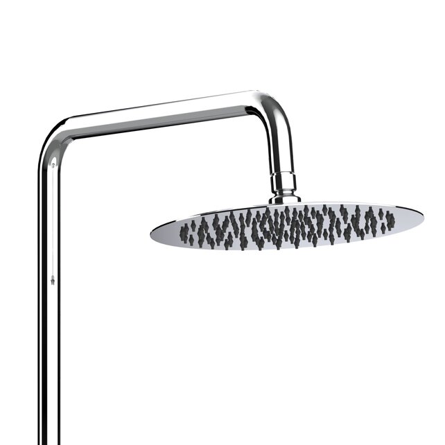 Regendoucheset Mila Chroom Rond Opbouw Thermostatisch Hoofddouche 20 cm Regendoucheset Mila Chroom Rond Opbouw Thermostatisch Hoofddouche 20 cm