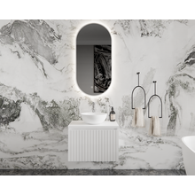 Gliss Design Arges Badkamermeubel met Ribbelfront Mat Wit 60cm  incl. topblad