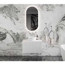 Gliss Design Arges Badkamermeubel met Ribbelfront Mat Wit 70cm incl. topblad