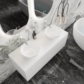 Gliss Design Arges Badkamermeubel met Ribbelfront Mat Wit 120cm incl. topblad