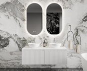 Gliss Design Arges Badkamermeubel met Ribbelfront Mat Wit 120cm incl. topblad