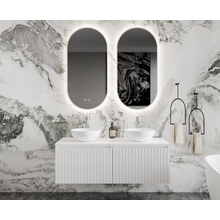 Gliss Design Arges Badkamermeubel met Ribbelfront Mat Wit 120cm incl. topblad