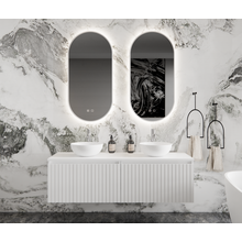 Gliss Design Arges Badkamermeubel met Ribbelfront Mat Wit 140cm incl. topblad