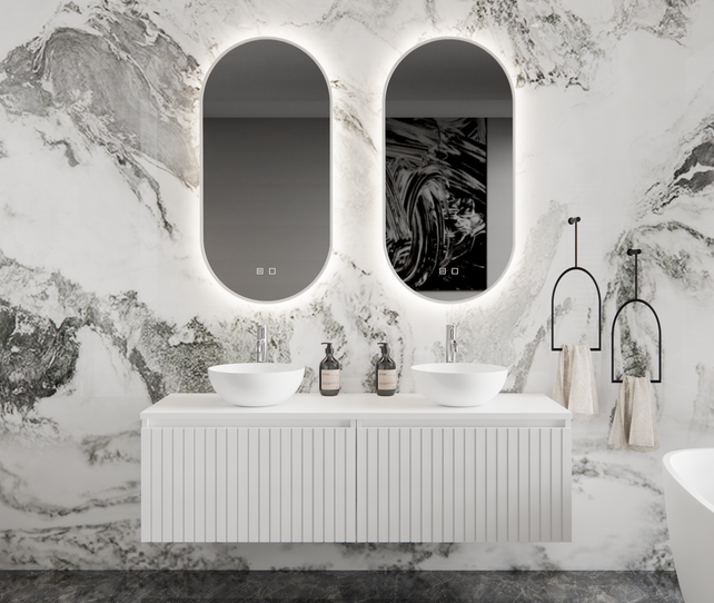 Gliss Design Arges Badkamermeubel met Ribbelfront Mat Zwart 140cm incl. topblad Gliss Design Arges Badkamermeubel met Ribbelfront Mat Zwart 140cm incl. topblad