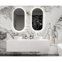 Gliss Design Arges Badkamermeubel met Ribbelfront Mat Wit 160cm incl. topblad