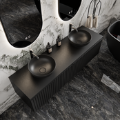 Gliss Design Arges Badkamermeubel met Ribbelfront Mat Wit 180cm incl. topblad