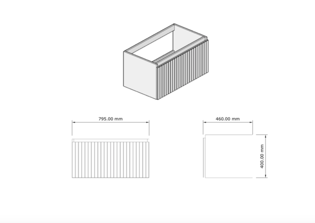 Gliss Design Arges Badkamermeubel met Ribbelfront Mat Zwart 180cm incl. topblad