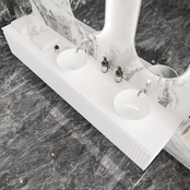 Gliss Design Arges Badkamermeubel met Ribbelfront Mat Zwart 270cm incl. topblad Gliss Design Arges Badkamermeubel met Ribbelfront Mat Zwart 270cm incl. topblad