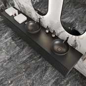 Gliss Design Arges Badkamermeubel met Ribbelfront Mat Wit 270cm incl. topblad