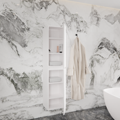 Badkamerkast Arges met Ribbelfront Mat Wit 160 cm 2-deurs