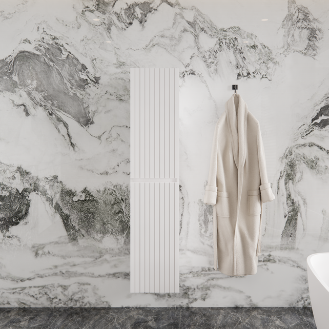 Badkamerkast Arges met Ribbelfront Mat Wit 160 cm 2-deurs