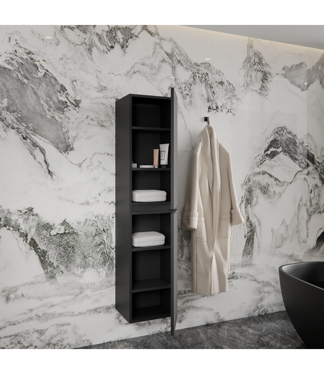Badkamerkast Arges met Ribbelfront Mat Wit 160 cm 2-deurs