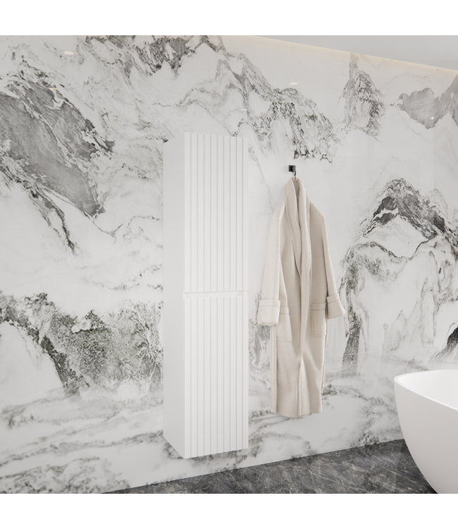 GLISS DESIGN Badkamerkast Arges met Ribbelfront Mat Zwart 160 cm 2-deurs