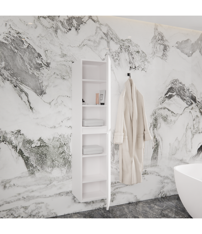 GLISS DESIGN Badkamerkast Arges met Ribbelfront Mat Zwart 160 cm 2-deurs