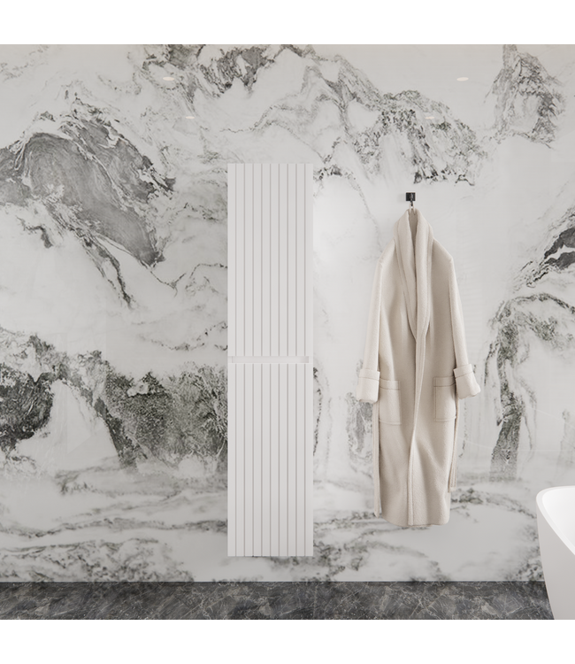 GLISS DESIGN Badkamerkast Arges met Ribbelfront Mat Zwart 160 cm 2-deurs