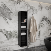 Badkamerkast Arges met Ribbelfront Mat Zwart 160 cm 2-deurs