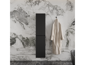 Badkamerkast Arges met Ribbelfront Mat Zwart 160 cm 2-deurs