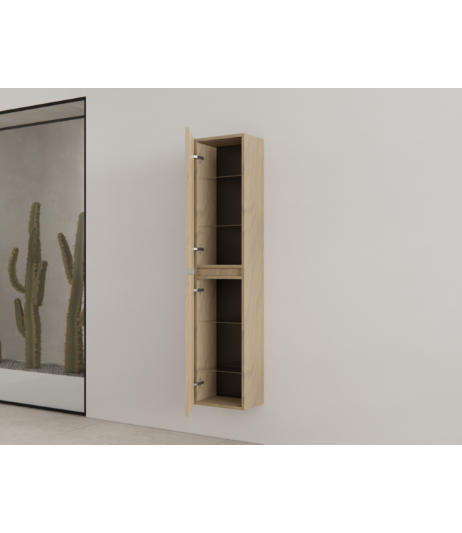 Badkamerkast met Ribbelfront Ash Gray 160 cm 2-deurs