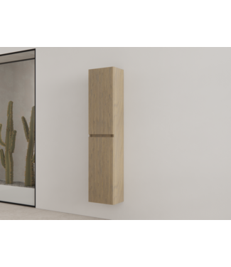 GLISS DESIGN Badkamerkast met Ribbelfront Ash Gray 160 cm 2-deurs