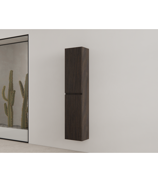 GLISS DESIGN Badkamerkast met Ribbelfront Charcoal 160 cm 2-deurs Timotheus