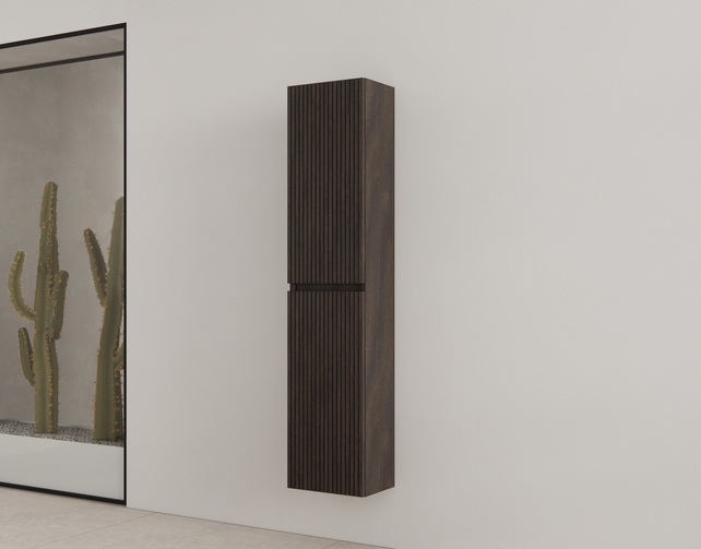 Badkamerkast met Ribbelfront Charcoal 160 cm 2-deurs Timotheus