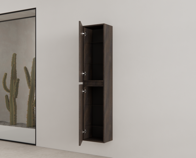 Badkamerkast met Ribbelfront Charcoal 160 cm 2-deurs Timotheus