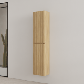 Badkamerkast met Ribbelfront Castle Brown 160 cm 2-deurs Timotheus