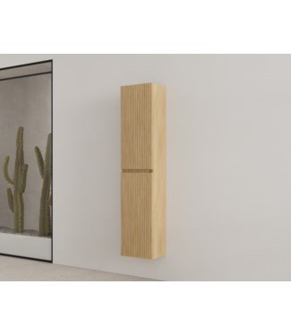 GLISS DESIGN Badkamerkast met Ribbelfront Castle Brown 160 cm 2-deurs Timotheus